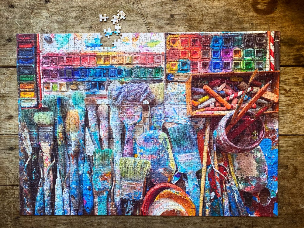 Image of 'Paints and Brushes' 1000 Piece Jigsaw Puzzle