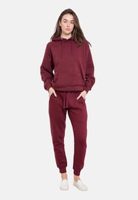 Image 4 of BURGUNDY Joggers (Unisex) with Embroidered Logos *Matches Burgundy Hoodies