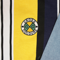 Image 3 of Cross Colours - L/S Rugby Shirt - Yellow/Navy Stripe