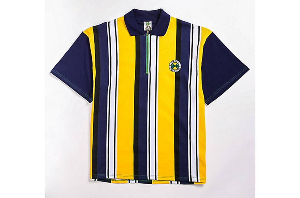 Cross Colours - Zip Neck Short Sleeve Rugby - Yellow/Navy Stripe | O'WEAR®
