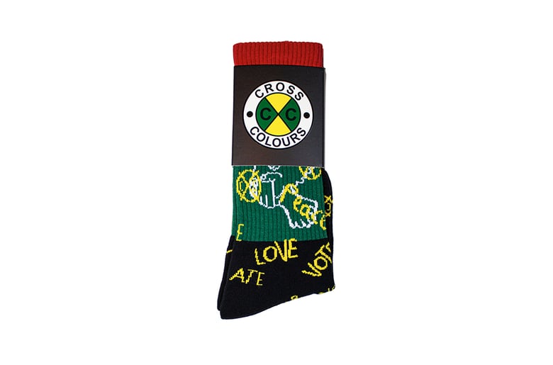 Image of Cross Colours - Love Peace Crew Socks - Multi