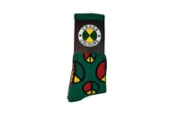 Image 1 of Cross Colours - Peace In The Hood Crew Socks - Green
