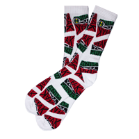 Image 2 of Cross Colours - Speak Yo Mind Crew Socks - White