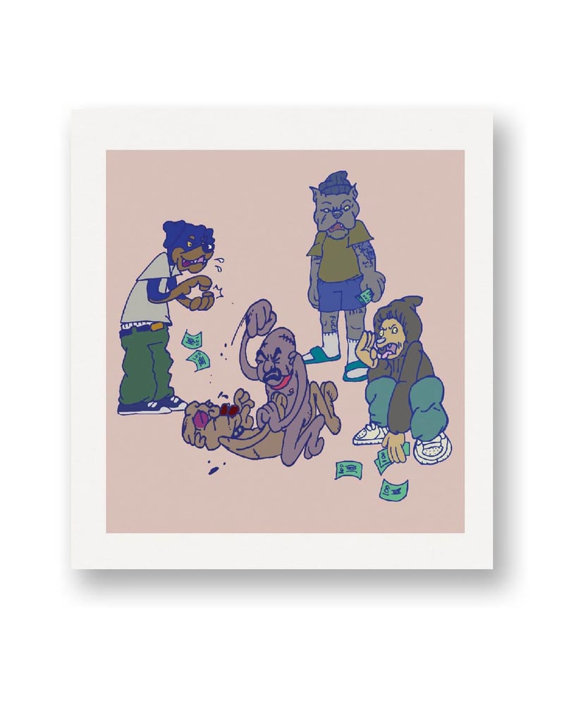 Image of "dog eat dog" 12 X 12 - print