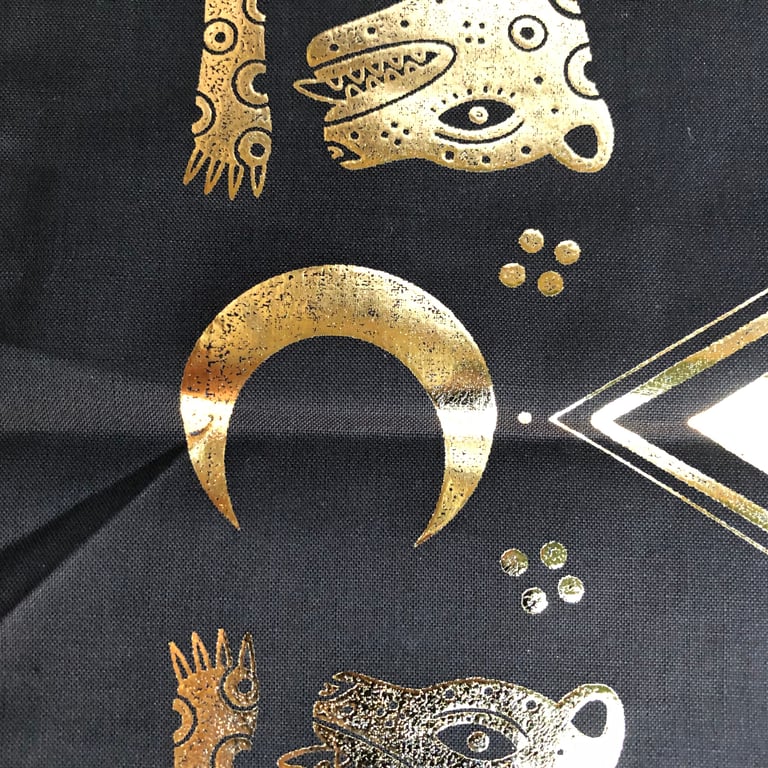 Bandanna  “Ocelotl the moon and the sun”  Gold  Image 2