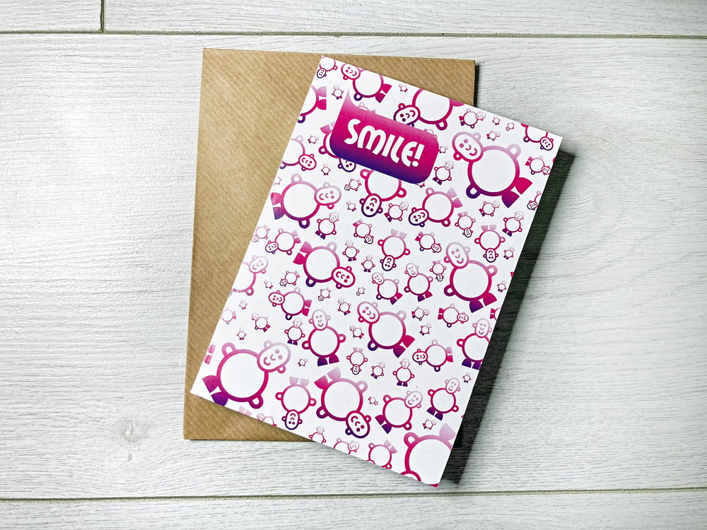 Mr Smileyman Pink Smile Greeting Card