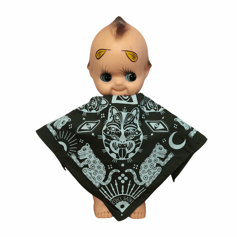 Bandanna “Ocelotl, the moon and the sun” sage Image 4