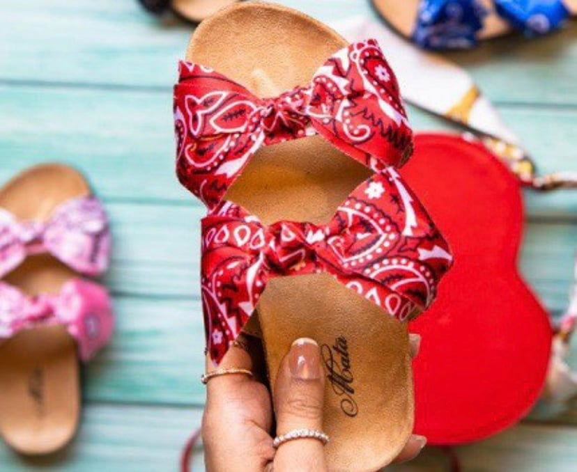 Red Bandana Sandal kids Superbad Heels More LLC