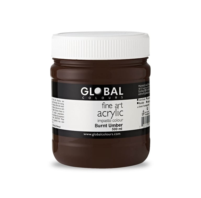 Burnt Umber- Fine Art Acrylic Impasto 500ml