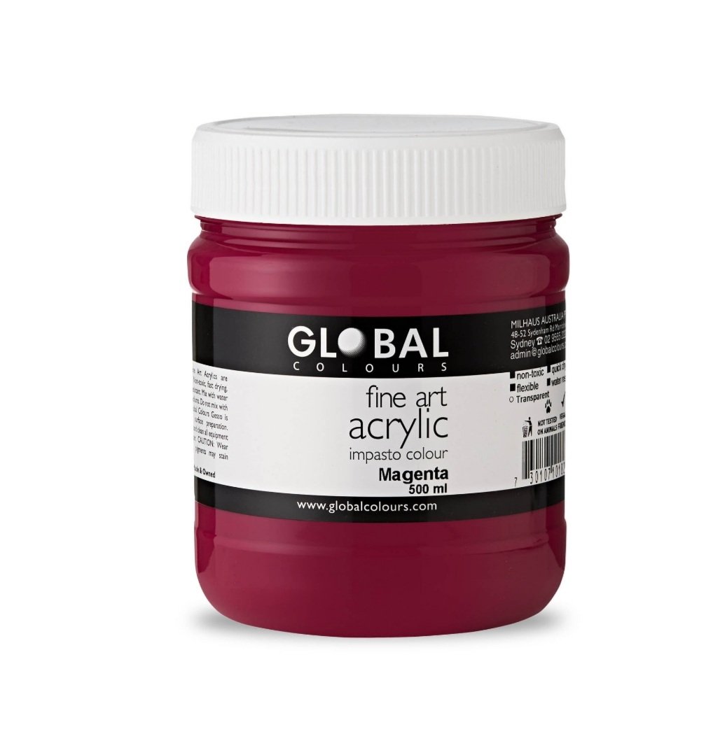 Magenta Fine Art Acrylic Impasto 500ml Pixel Paint Designs