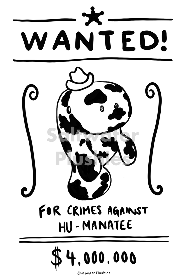 Sea Cowboy Wanted Poster Scribble Sticker