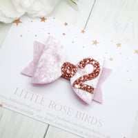 Image 2 of Pink & Rose Gold Birthday Bow 