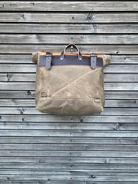 Image 5 of Saddle bag in waxed canvas leather Super73 E-bike bag Motorcycle bag Bicycle bag in waxed canvas and