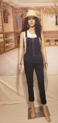 Image 1 of A woman  of many trades denim overalls 
