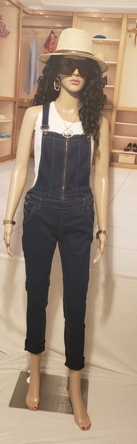 Image 2 of A woman  of many trades denim overalls 