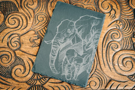 Image of Elephant Schieferplatte