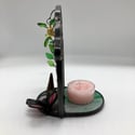 Iridescent Pink Fairy Door Candle Holder 