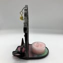Iridescent Blue Stained Glass Fairy Door Candle Holder 