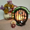 Iridescent Pink Fairy Door Candle Holder