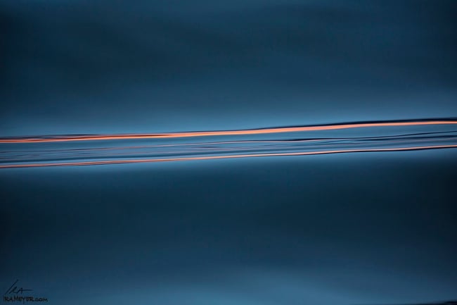 Alpenglow Reflected in a Ship's Wake