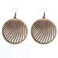 MAHOGANY WOOD LASER CUT EARRINGS WOOD AND COPPER