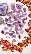 RAW AMETHYST PENDANT WITH 24" SHINY GOLD CHAIN (OPTIONAL)- BRAZIL 