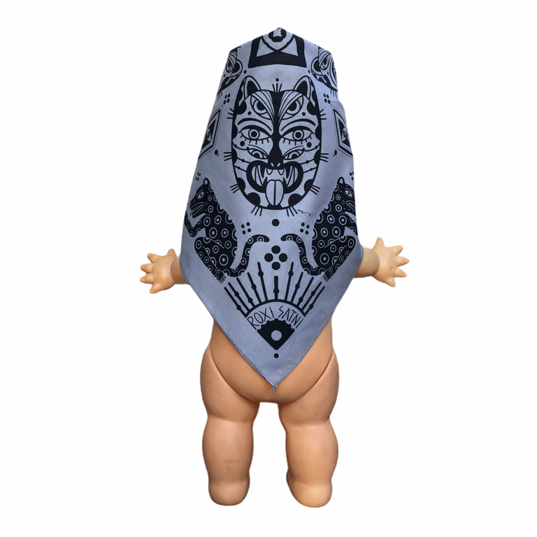 Bandanna “Ocelotl, the moon and the sun” Gray Image 5