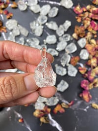 Image 1 of RAW CLEAR QUARTZ PENDANT WITH 24" SHINY SILVER CHAIN (OPTIONAL) - BRAZIL