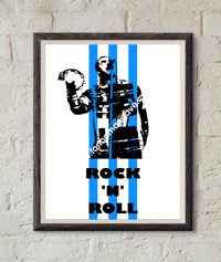 LIAM GALLAGHER - THREE STRIPE / ROCK 'N' ROLL PRINT (WHITE)