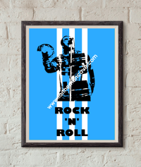 LIAM GALLAGHER - THREE STRIPE / ROCK 'N' ROLL PRINT (BLUE)