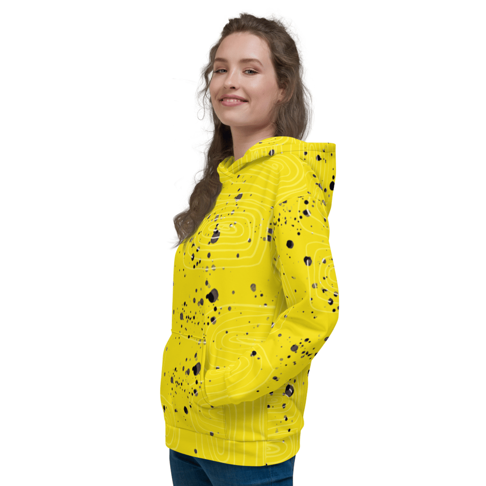 Image of Doodle Dot Unisex Hoodie Illuminating yellow