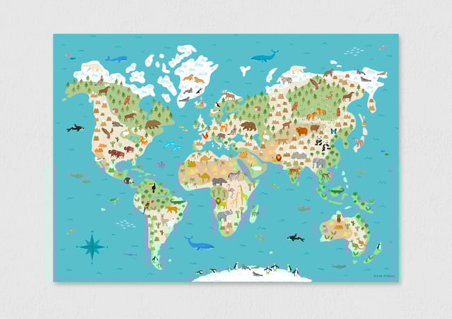 mappamondo illustrato