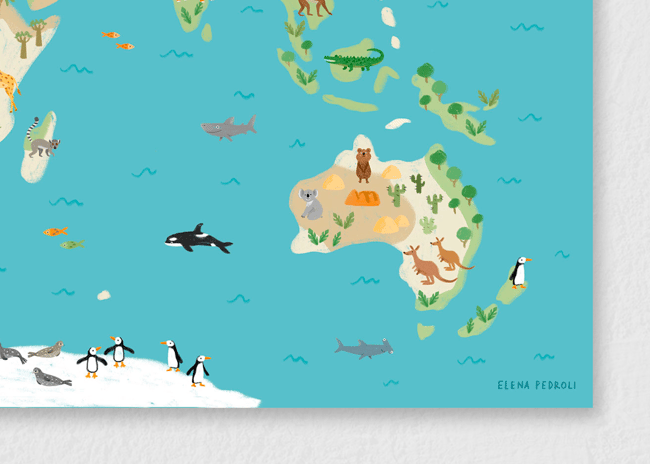 mappamondo illustrato