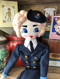 Image 4 of 1940s style WW2 WREN Rag Doll 