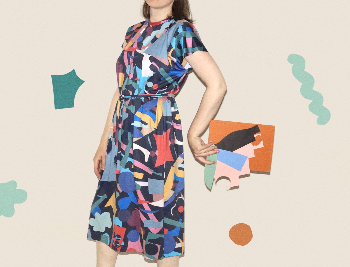 Image of COLOR CUTS LOOSE DRESS