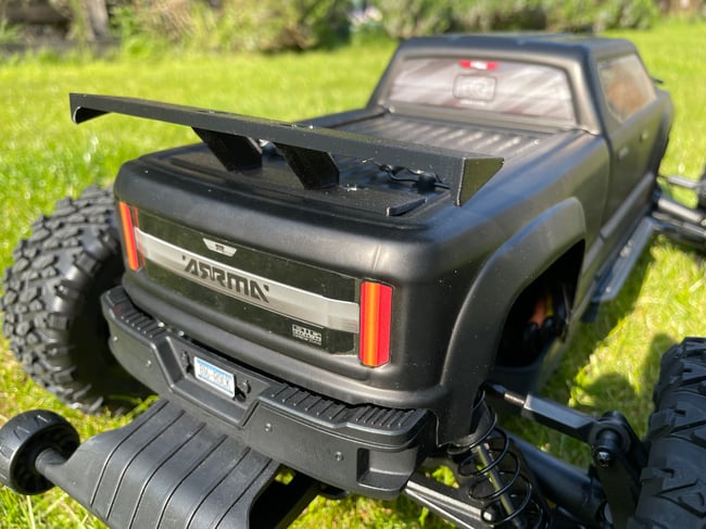 Arrma Big Rock Custom GT Style Rear Wing Spoiler Low Profile Boot Lip BRCC