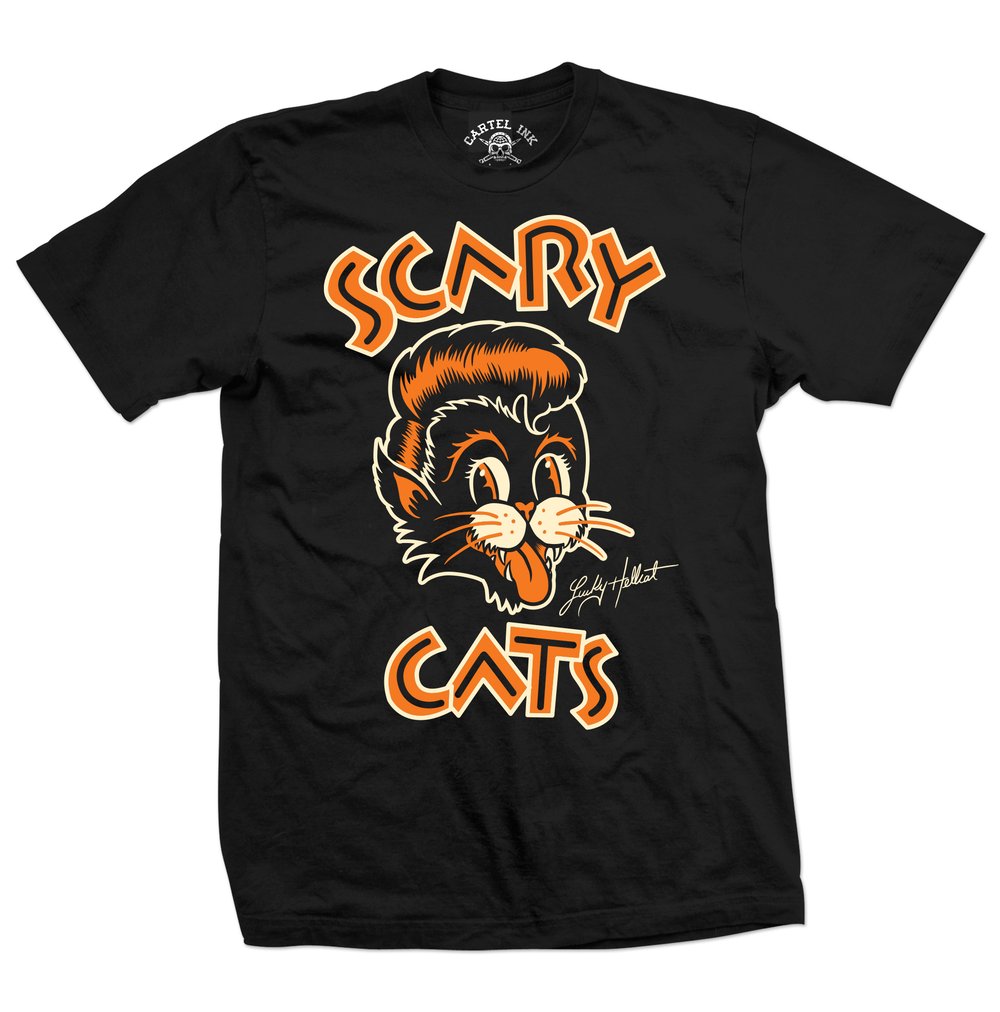 Scary Cats Mens T-shirt 