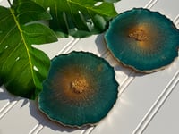 Emerald and Gold Coaster Set