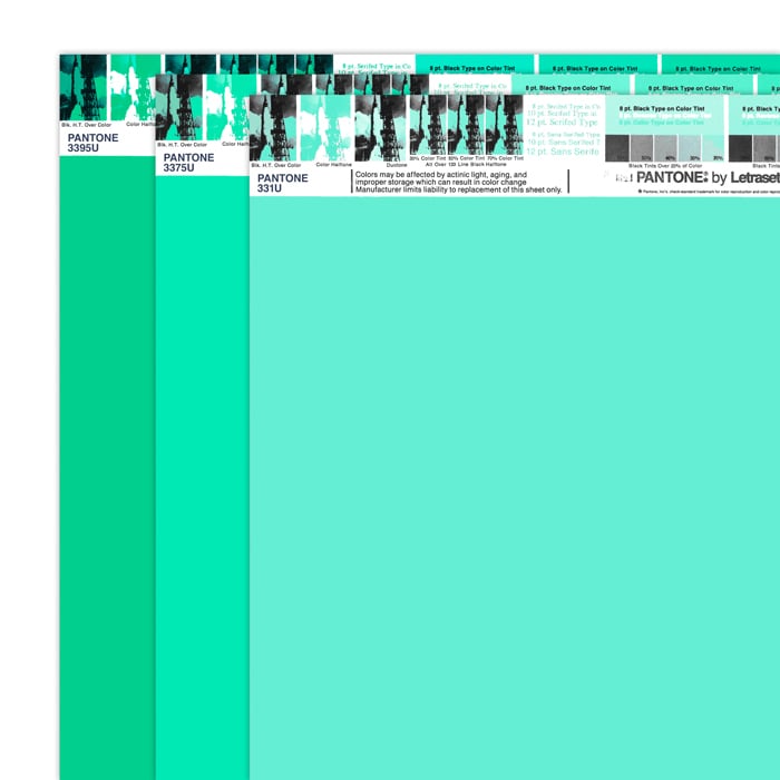 PANTONE® Letraset Posters × Turquoises | Out Of Prints | Vintage