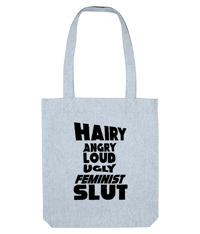Image 2 of hairy, angry, loud, ugly, feminist slut - tote bag 