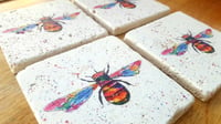 Image 2 of Rainbow Bee Stone Coaster