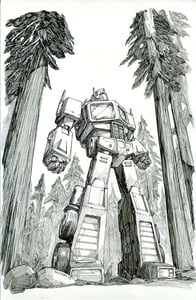 Image of signed Optimus Prime print