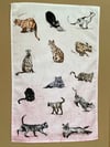 Cat Pattern Tea Towel