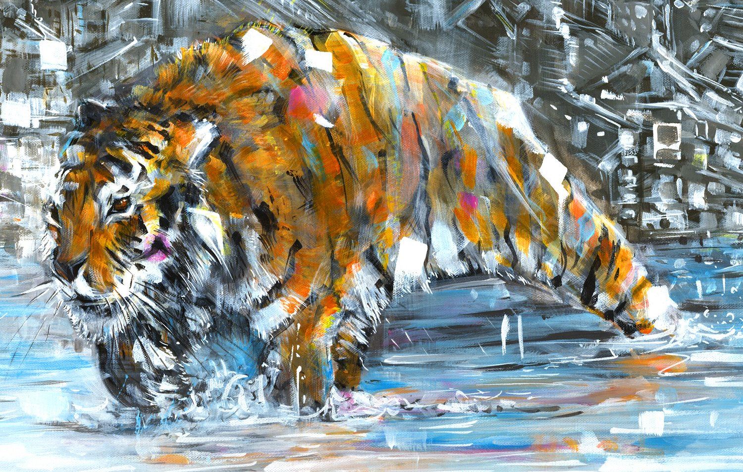 Tiger Painting - Print | Lewis Campbell - Lost Monkey Art