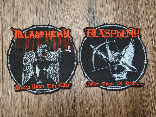 Image of Blasphemy Official Woven Patches