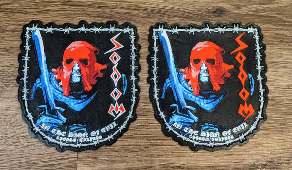 Image of Sodom Official Small Faux Leather Patches