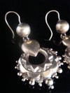 Stunning Victorian 9ct or higher yellow gold puff heart drop earrings