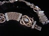 Victorian 9ct rose gold natural opal seed pearl lovers knot bracelet 16.2g