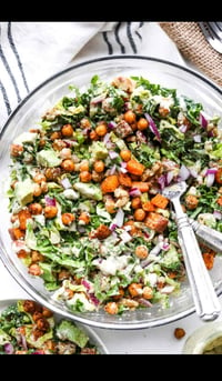 Image 5 of Chickpea Kale Caesar Salad with Roasted Sweet Potatoes 