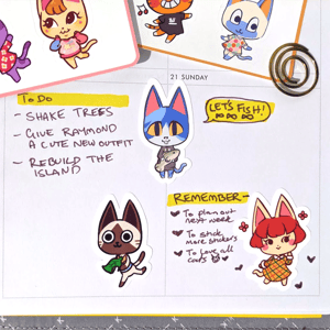 Image of Animal Crossing Cat Journal Stickers